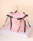 Minimalist Ribbon Pink Cake 6 Inch