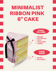 Minimalist Ribbon Pink Cake 6 Inch