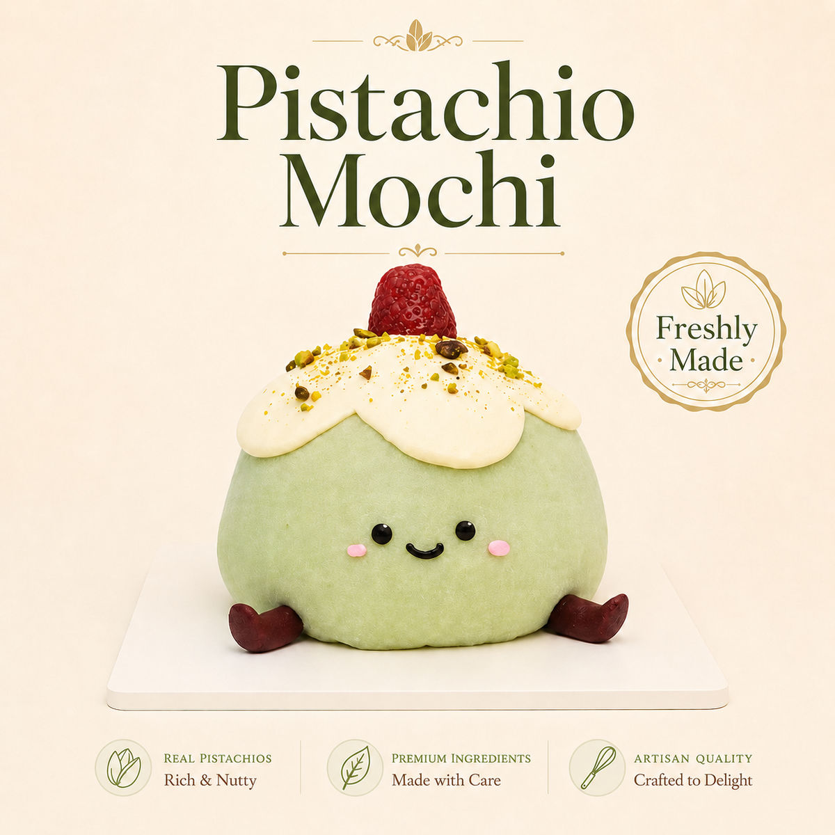 Pistachio Buddy Mochi - 4.5inch – ButterJoy