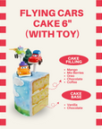 Custom-designed Flying Cars Cake with toy decorations, ideal for birthdays and parties in Kuala Lumpur and Malaysia. Handcrafted and delicious.