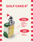 Golf-themed custom cake with intricate edible decorations, handcrafted for birthdays and events. Designer cake available in KL and Malaysia