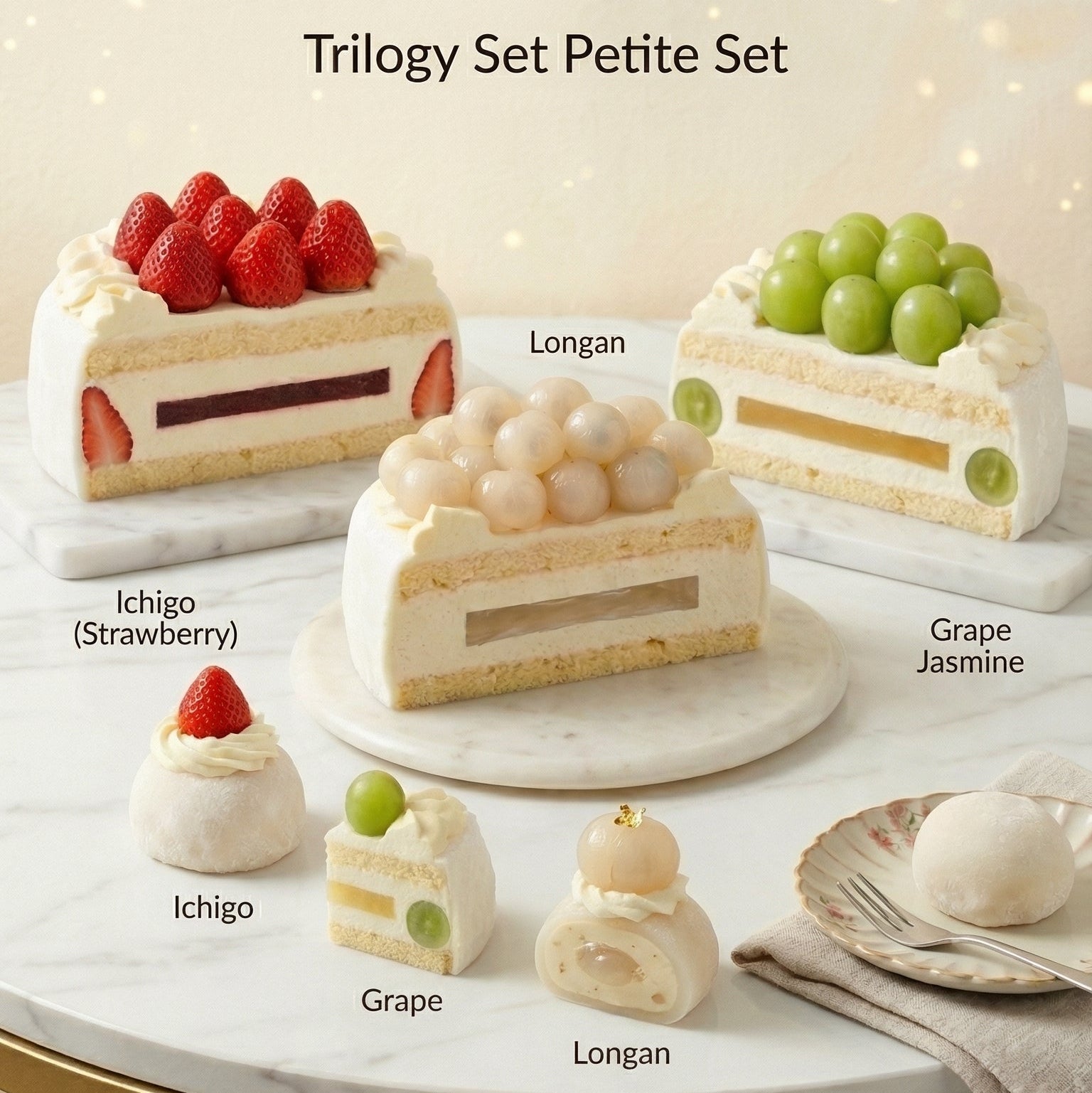 Fruits Mochi Cake - Trinity Set (3-in-1)