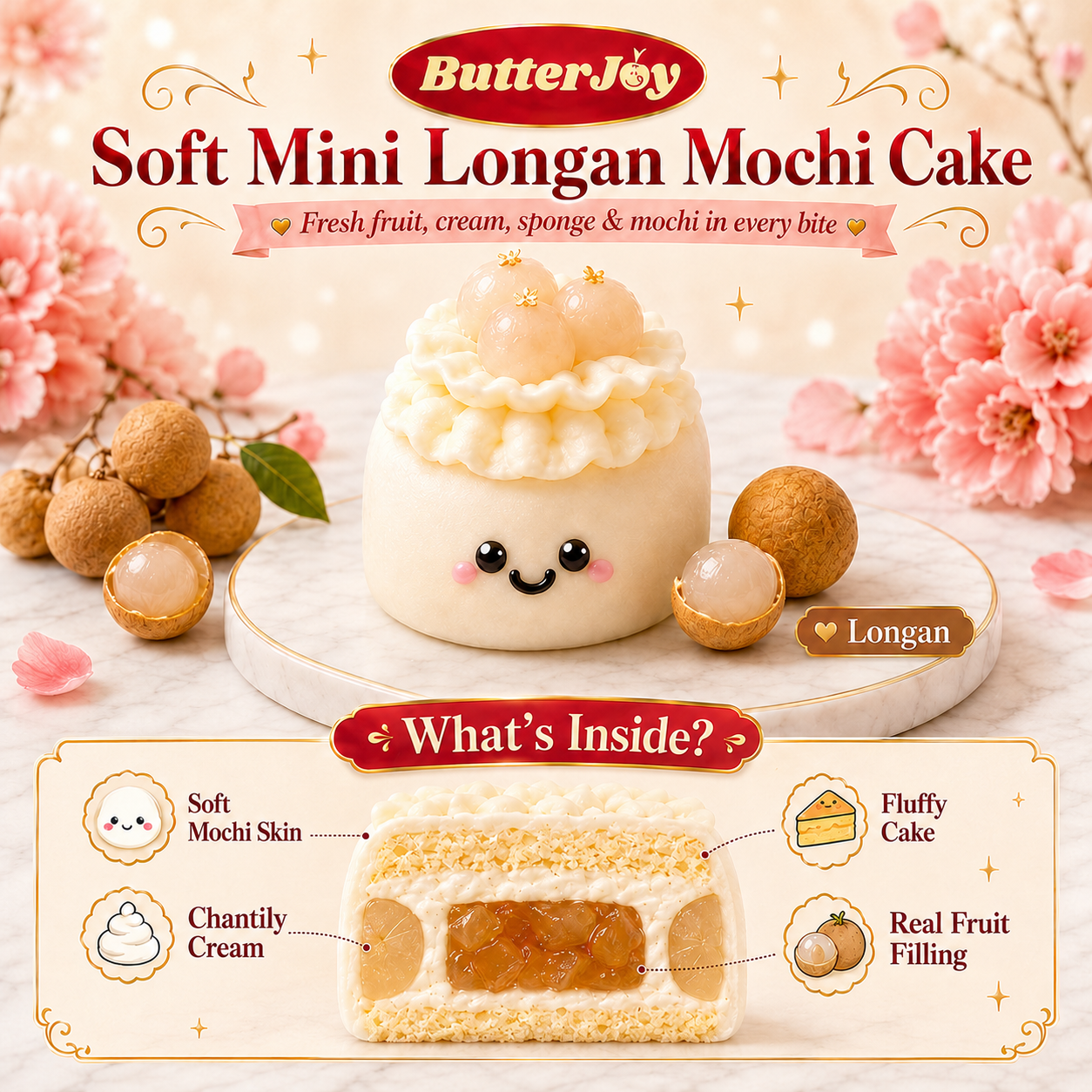 Double Joy Fruits Mochi Cake Series