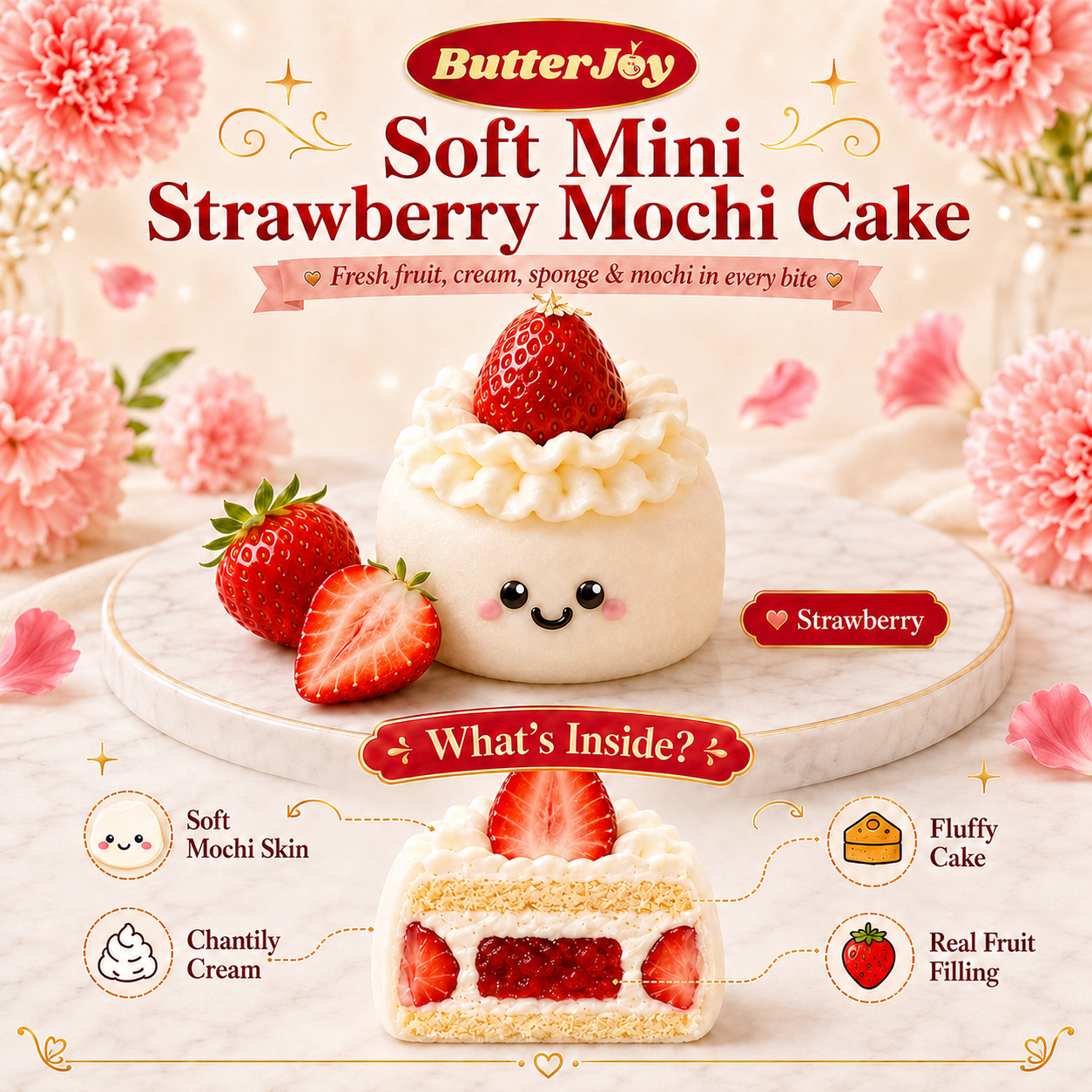 Double Joy Fruits Mochi Cake Series