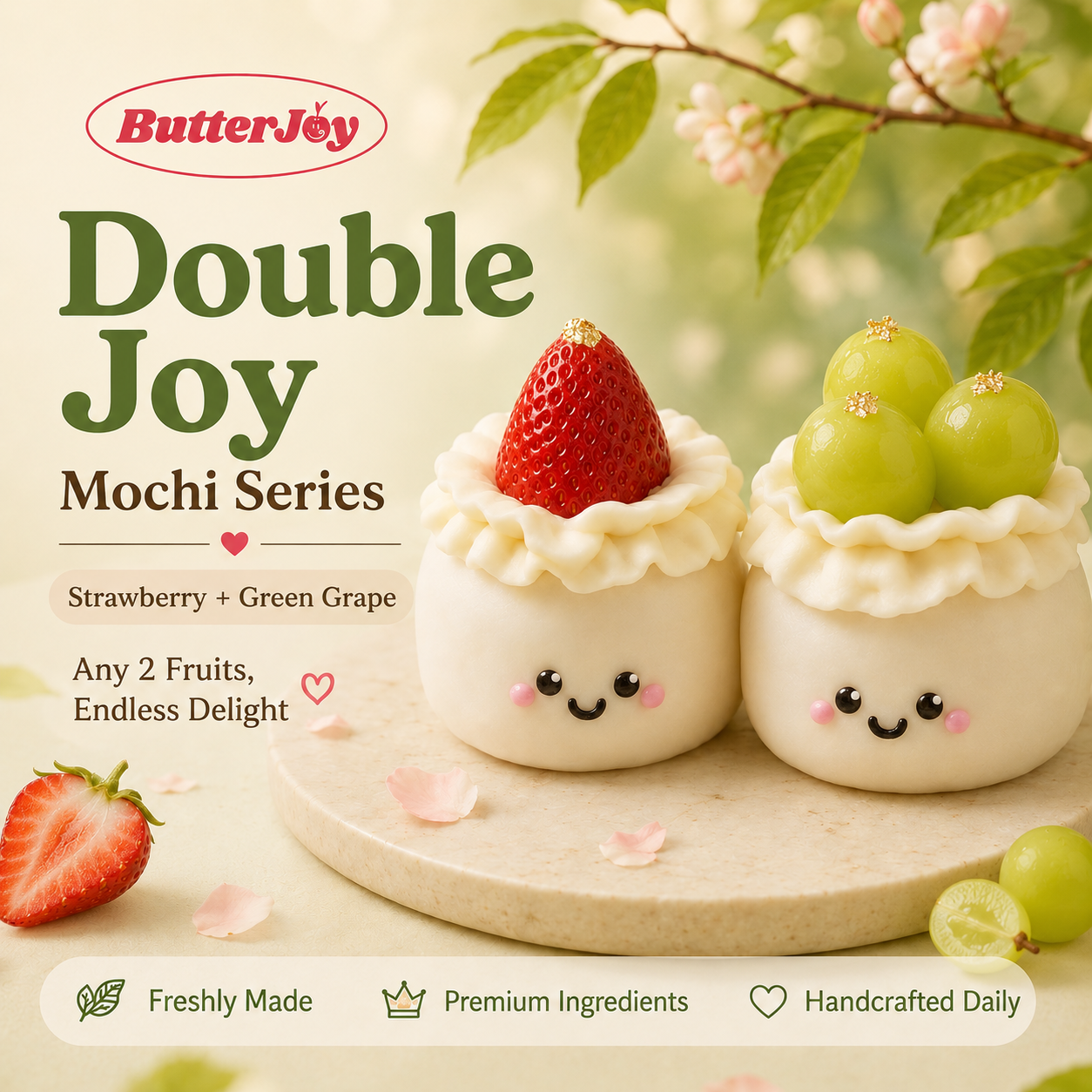 Double Joy Fruits Mochi Cake Series