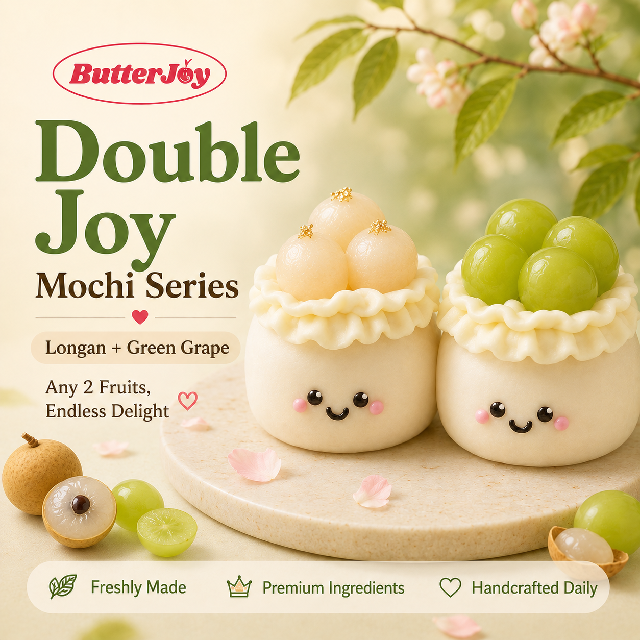 Double Joy Fruits Mochi Cake Series