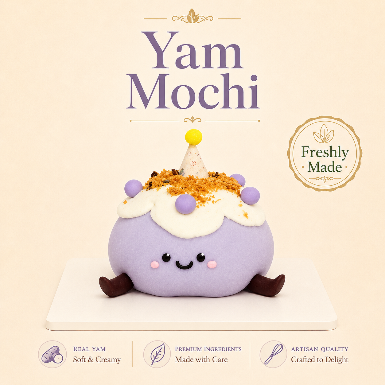 Mochi Jelly Cat Cake 4.5Inch - Yam