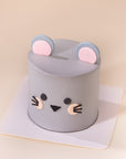 Mini 3-inch custom cake featuring a Grey Mouse design, handcrafted for birthdays and celebrations in Malaysia. Designer cake available for delivery.