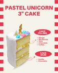 Mini 3-inch custom cake featuring a whimsical Pastel Unicorn design, handcrafted for birthdays and special celebrations in Malaysia. Designer cake available for delivery.