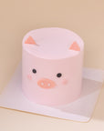 Mini 3-inch custom cake featuring a cute Pink Pig design, handcrafted for birthdays and celebrations in Malaysia. Designer cake available for delivery.