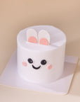 Mini 3-inch custom cake featuring a cute White Rabbit design, handcrafted for birthdays and celebrations in Malaysia. Designer cake available for delivery.